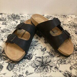 CUSHIONAIRE  Sz 7.5 Lane Birkenstock Style Comfort Slip On Slide Flats Sandals